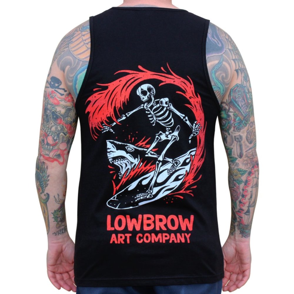 Bloody Waters Surfing Skeleton Black Tank S-2XL